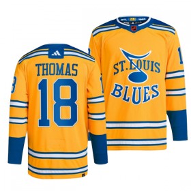 St. Louis Blues Hockeydrakt Robert Thomas 18 2022-23 Gul Reverse Retro 2.0 Adidas Authentic - Herre